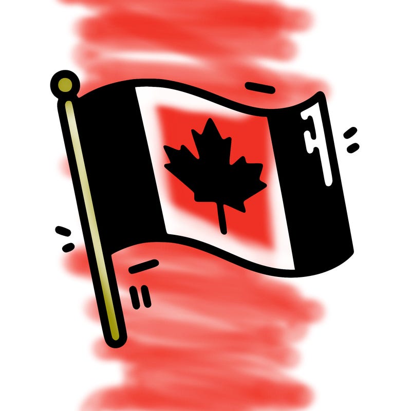 canada flag, uncoloured