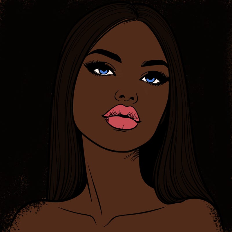 realistic woman with full lips