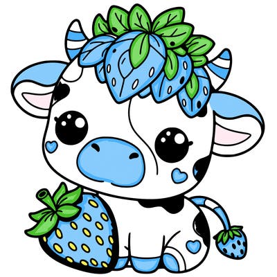 cute strawberry cow