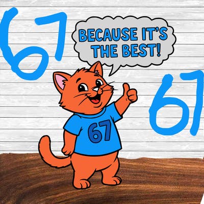 my cat says 67 because it’s the best