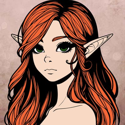 elf girl realistic dark fantasy