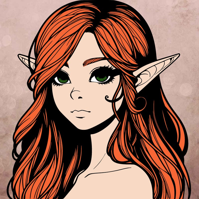 elf girl realistic dark fantasy