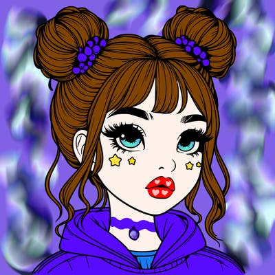 realistic girl with space buns