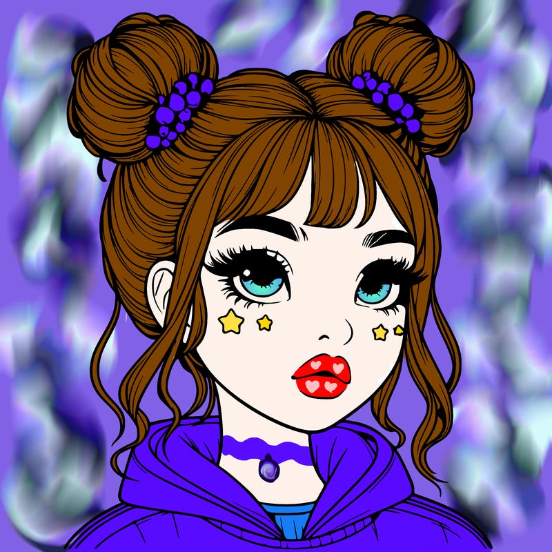realistic girl with space buns