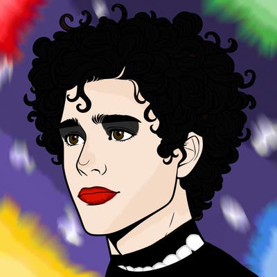 realistic guy with curly hair