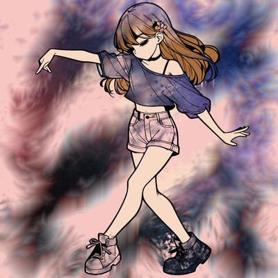 realistic girl danceing