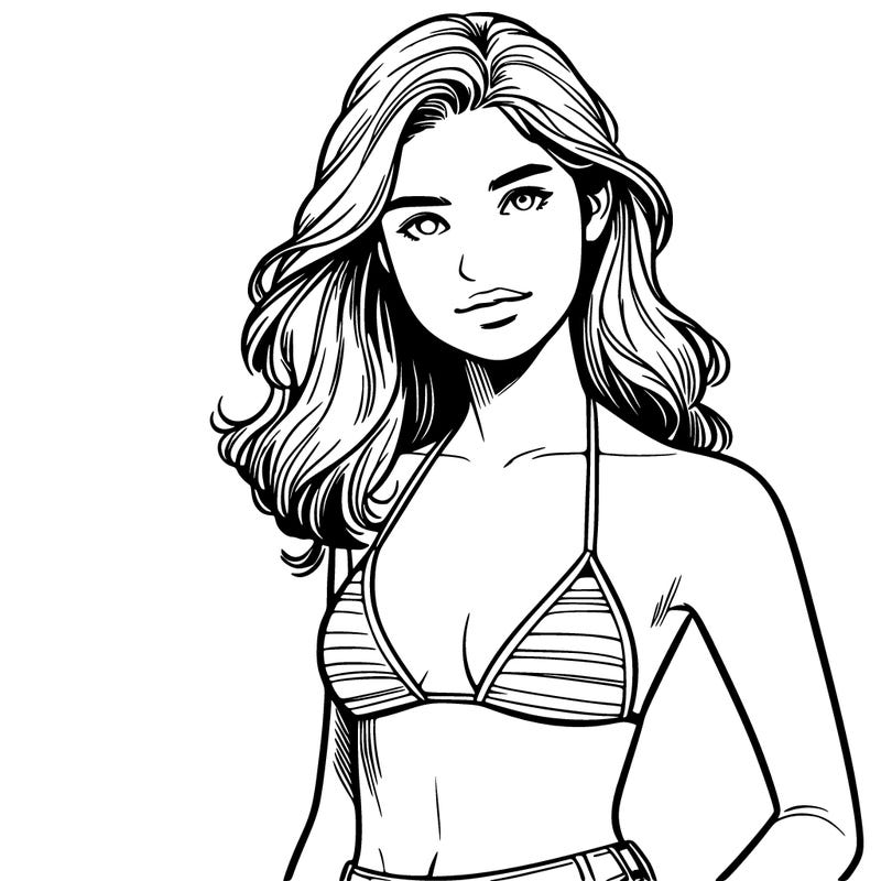 realistic girl in bikini