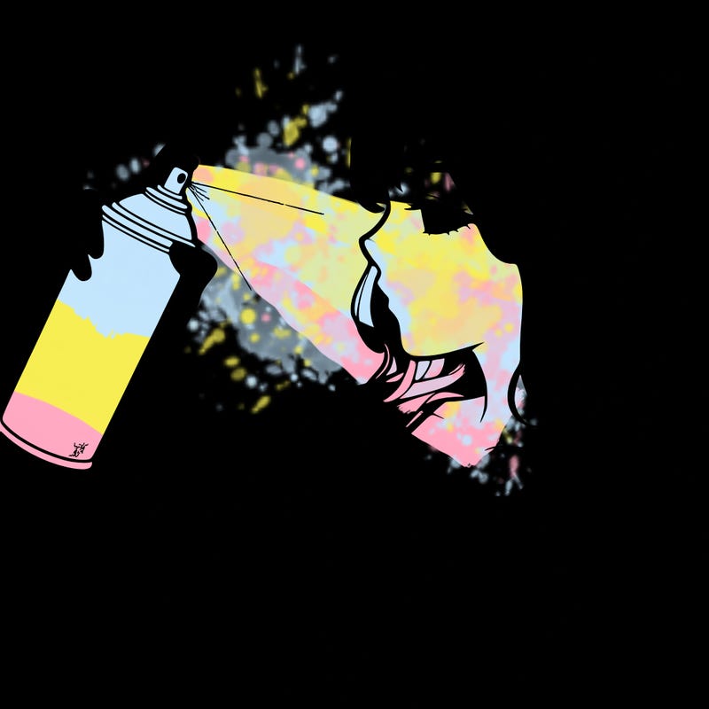 a realistic girl spray, painting