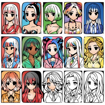 girls that look diffrent anime