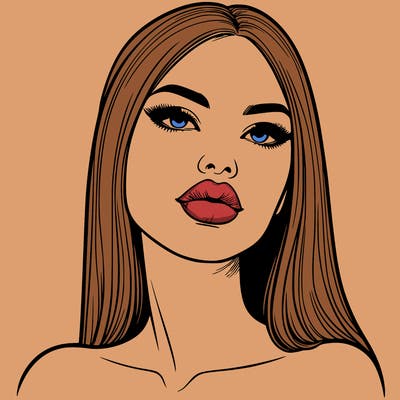 realistic woman with full lips