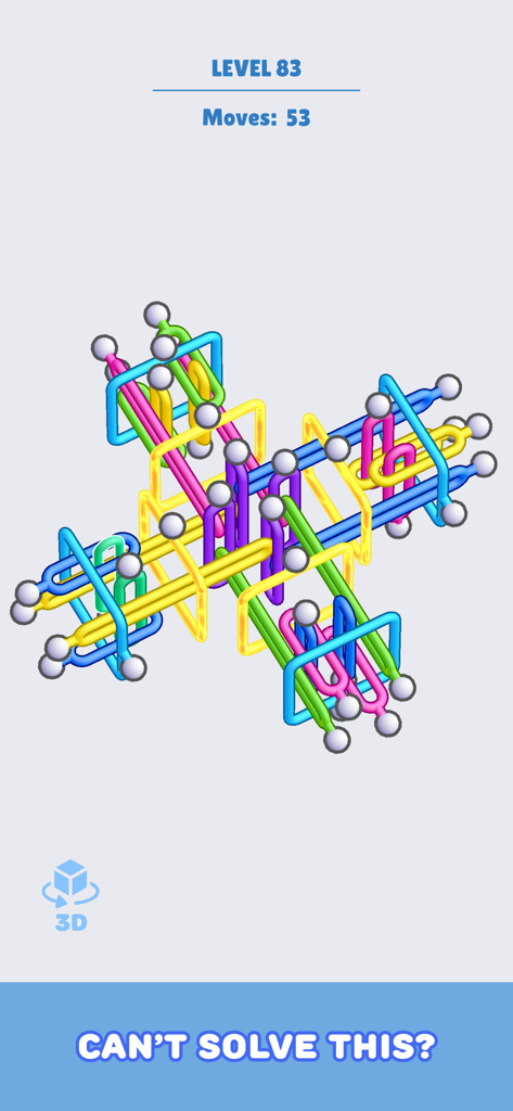 Pin Out Master: Tap Away Game - A complex 3D puzzle made of colorful interlocking pins in the game Pin Out Master