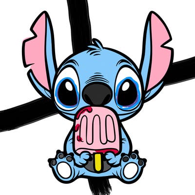 stitch holding a popsicle