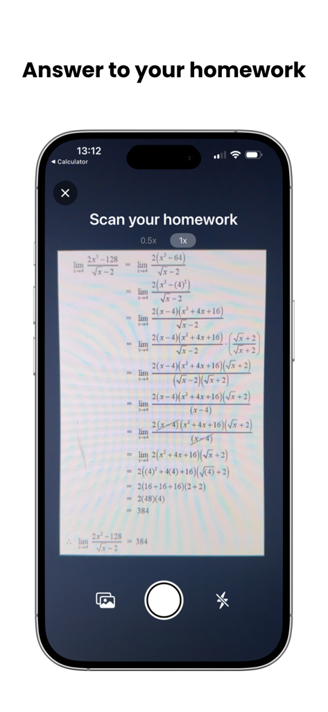 Clevr AI: Homework AI - Clevr AI app interface showing a smartphone scanning a handwritten math problem to provide answers