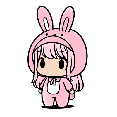 a girl in a bunny costume