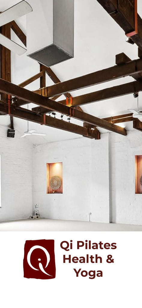 Qi Pilates, Health & Yoga - Qi Pilates Health and Yoga studio interior and logo