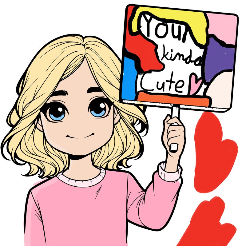 realistic girl holding up a sign