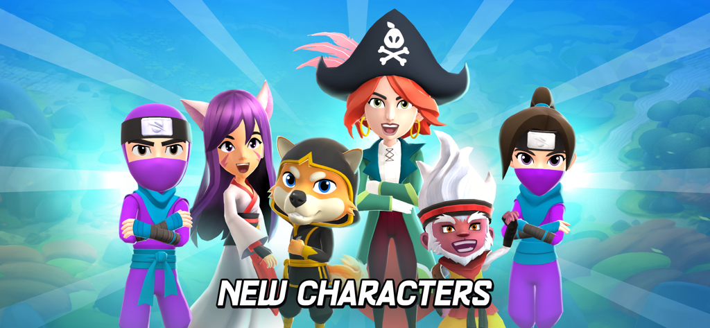 A colorful group of new characters and avatars available in Fruit Ninja 2.