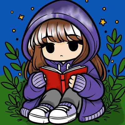 girl in oversized hoodie reading a book