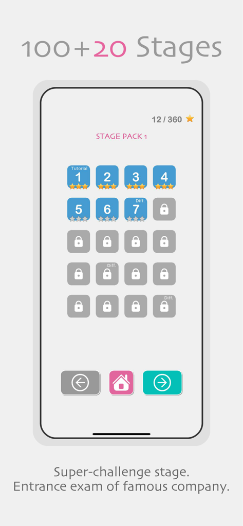 Math24 Puzzle - Math24 Puzzle level selection screen showing multiple stages and challenge packs