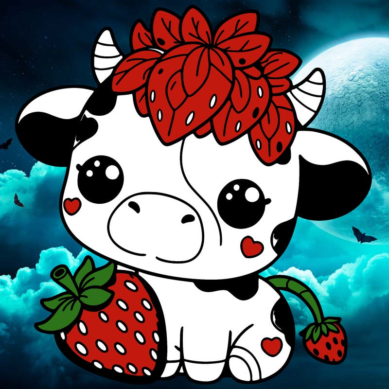 cute strawberry cow