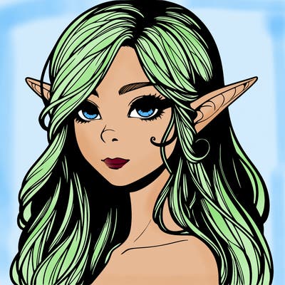 elf girl realistic dark fantasy