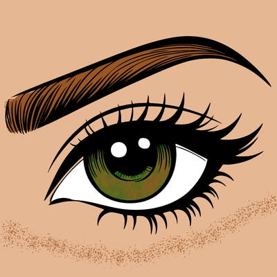 eye closeup with eyebrow