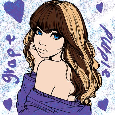 realistic girl with bangs looking over her shoulder