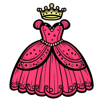 gown with tiara