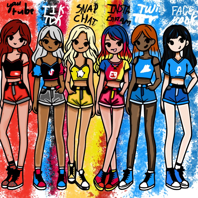 a group of girls wearing crop tops and shorts