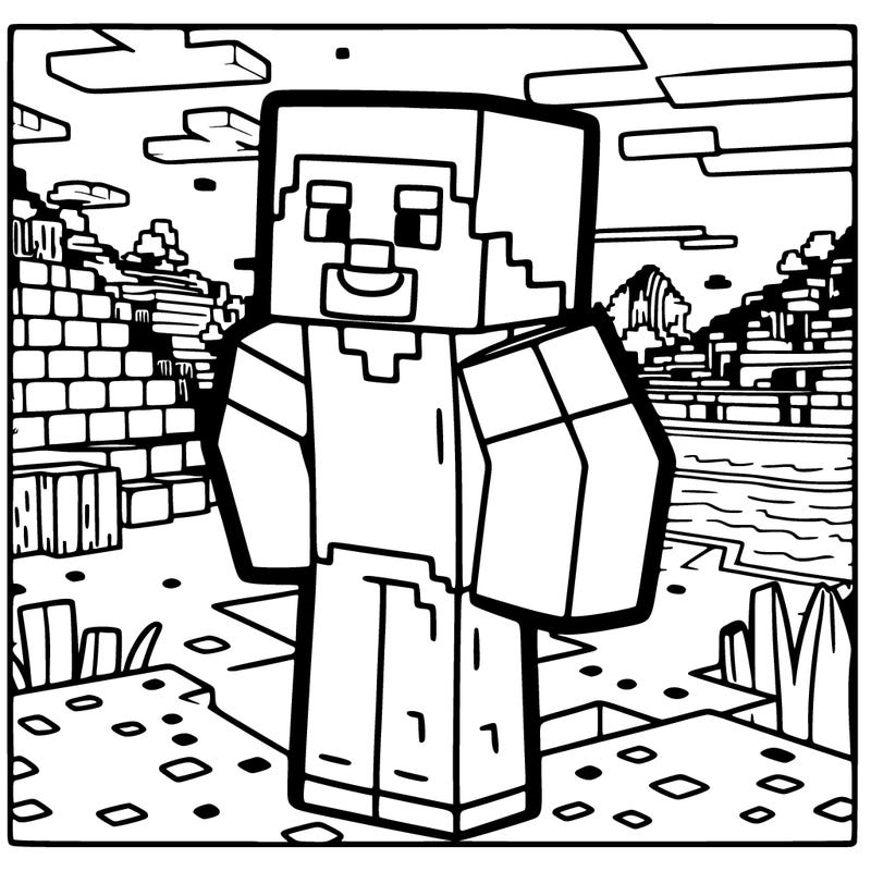 steve in a minecraft world