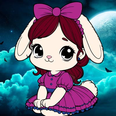 cute easter bunny girl realistic