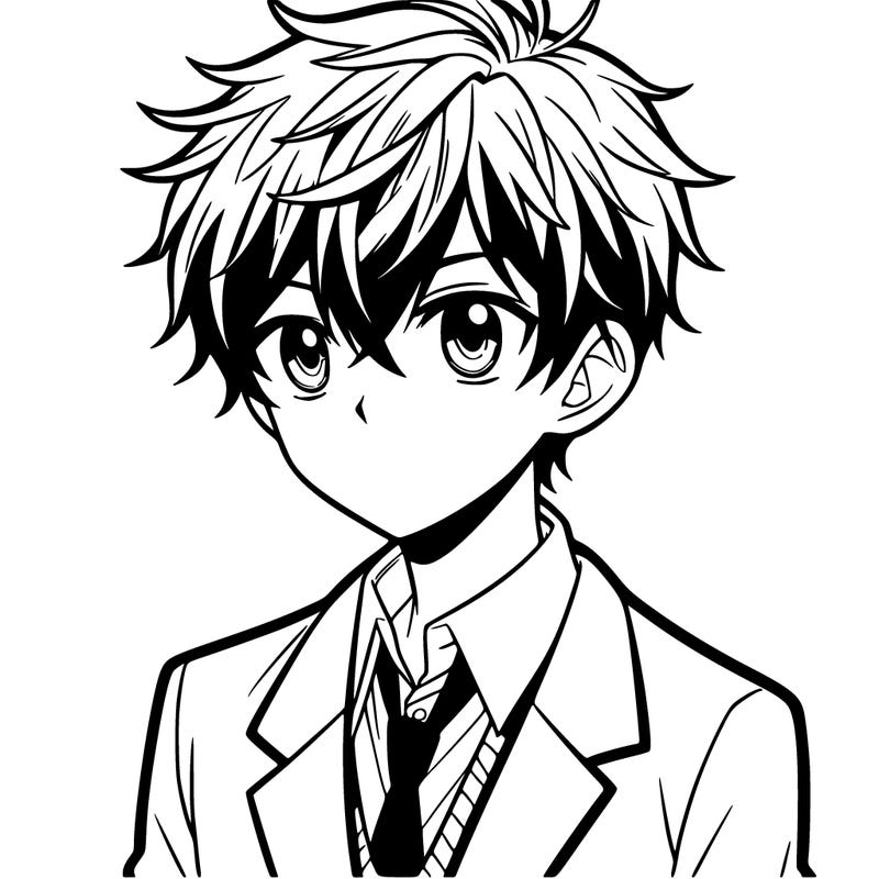 manga boy in suit