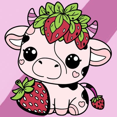 cute strawberry cow