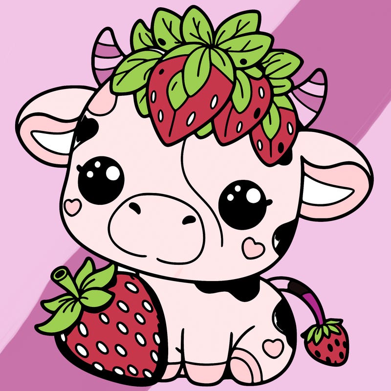 cute strawberry cow