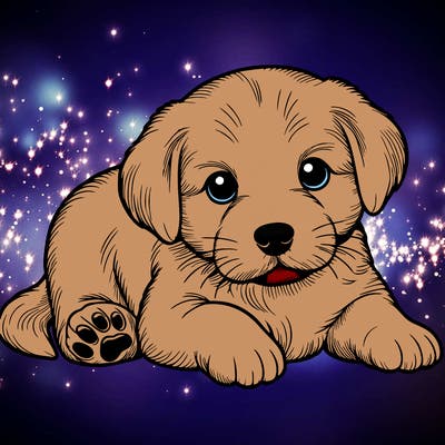 a cute realistic puppy