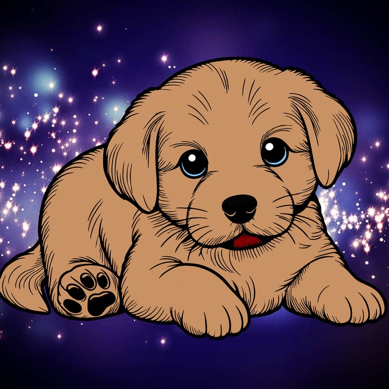 a cute realistic puppy