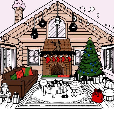 christmas house interior