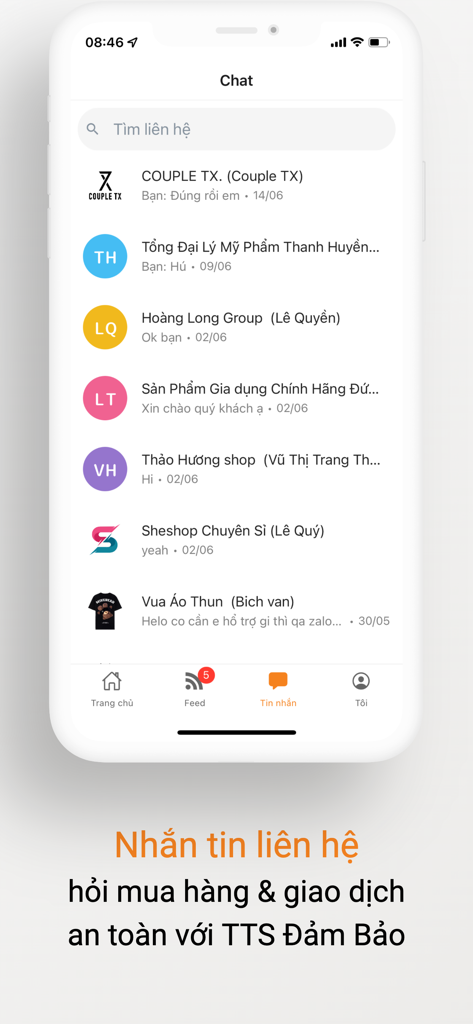 Thitruongsi - B2B Marketplace - Chat interface for contacting wholesale suppliers on Thitruongsi B2B Marketplace