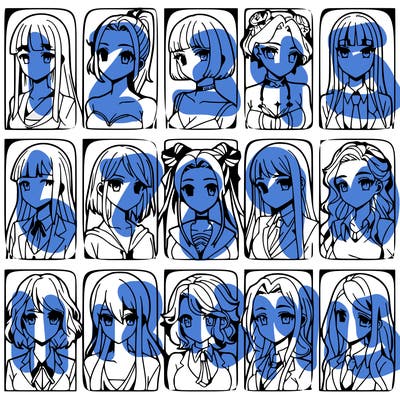 girls that look diffrent anime