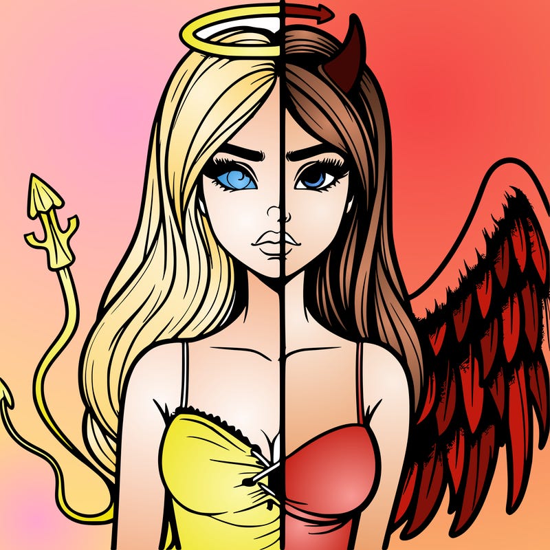 devil vs angel realistic girl