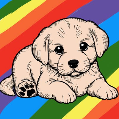 a cute realistic puppy