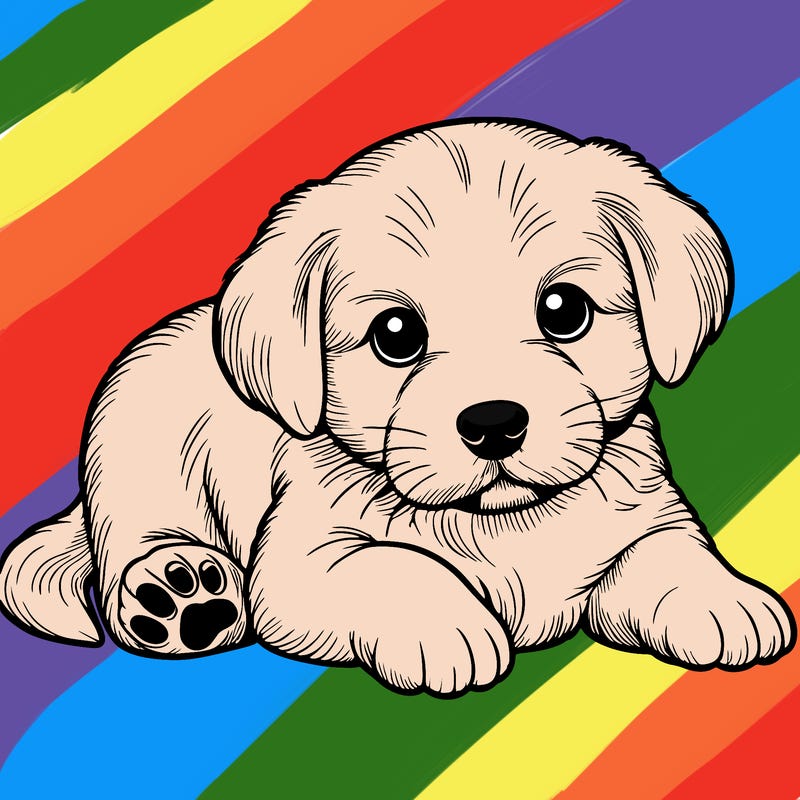 a cute realistic puppy