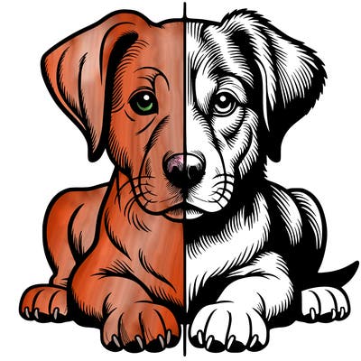 realistic dog split picture