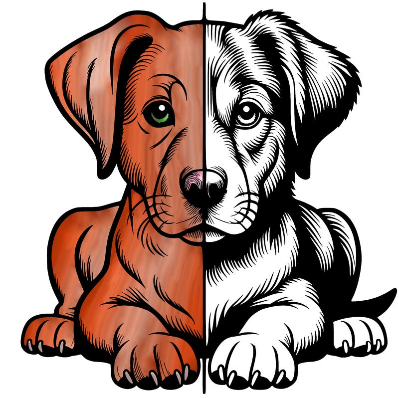 realistic dog split picture