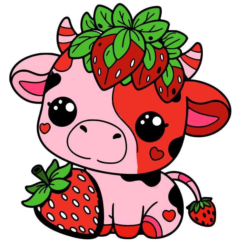 cute strawberry cow