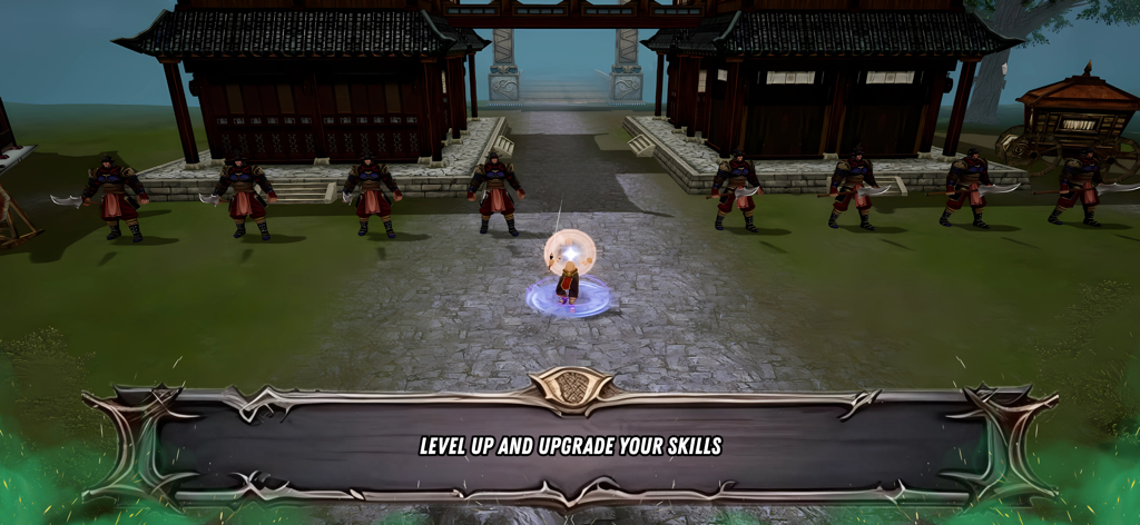 Mobile2 Online - A character in Mobile2 Online performing a special ability for leveling up and upgrading skills in a fantasy environment