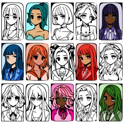 girls that look diffrent anime