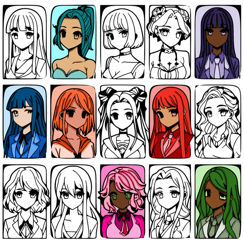 girls that look diffrent anime