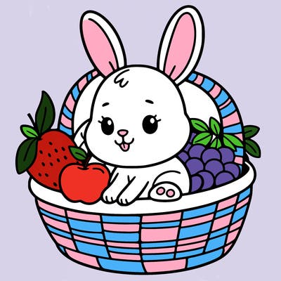 bunny in a fruit basket