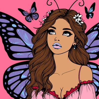 butterfly fairy realistic girl